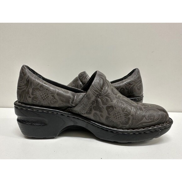 BOC Born Concepts women rsize 7.5 M EU 38.5 gray embossed floral clogs shoes - Picture 5 of 12